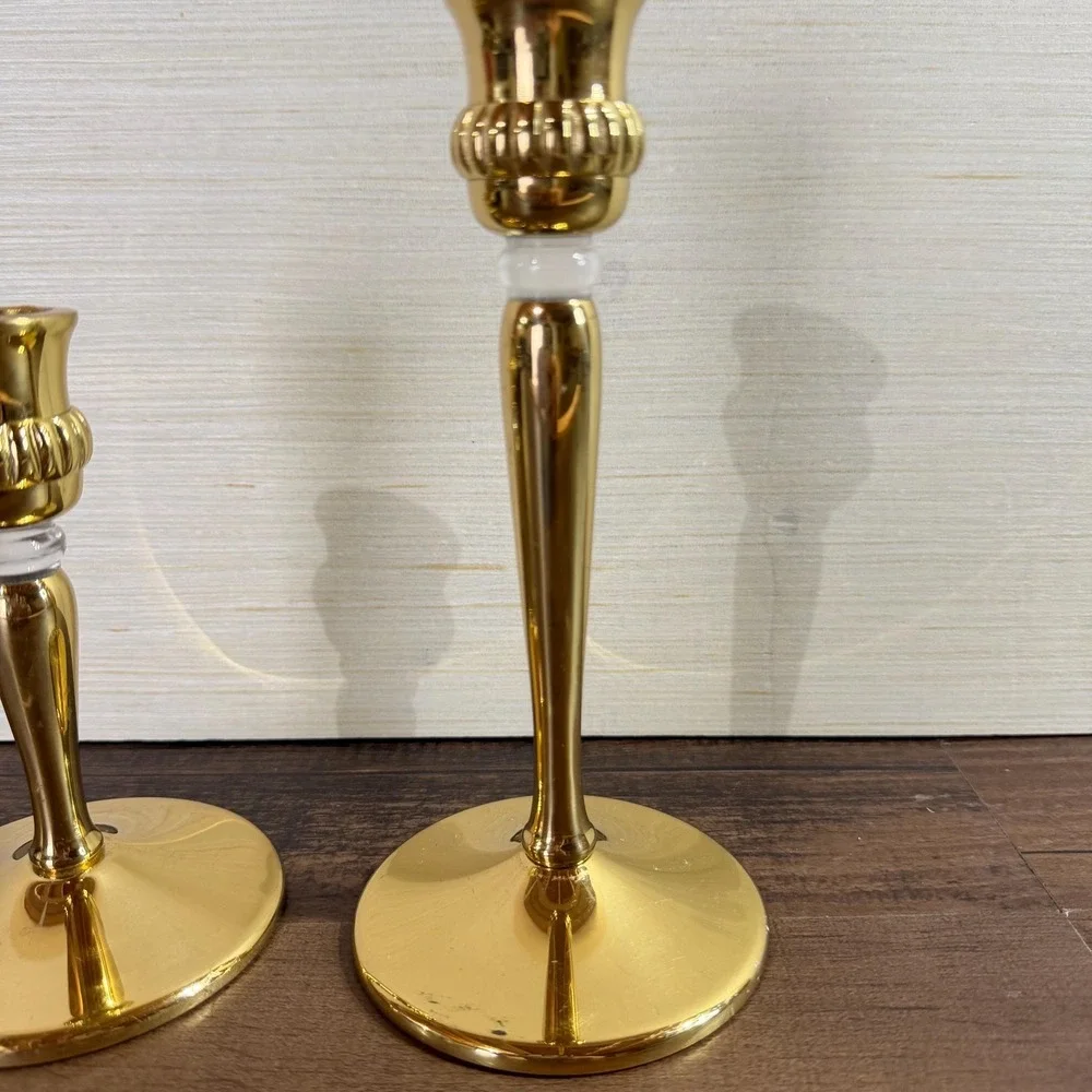 Solid Brass Taper Candle Holders (2) VTG 90s PartyLite Richmond Candlesticks - Picture 3 of 15